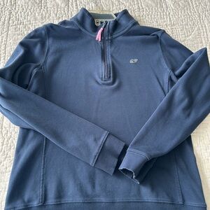Vineyard Vines Woman’s Navy Quarter-Zip Pullover Sweater
